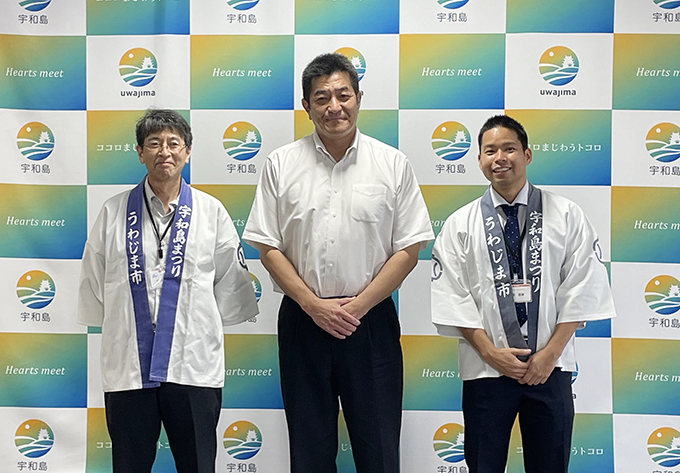 四国初！JICAグローカルプログラム　海外協力隊候補生が宇和島市長を表敬訪問しました